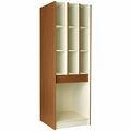 I.D. Systems 29'' Deep Medium Cherry Storage Cabinet 9x8'' Compartments, 1x25.5'' Compartment 53826429Z003
